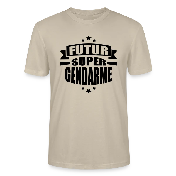 Maquette de T-shirt bio CRAFTER Stanley Stella Unisexe « Enfant : Futur Super Gendarme ! » à personnaliser