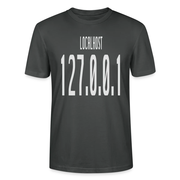 Maquette de T-shirt bio CRAFTER Stanley Stella Unisexe « Localhost 127.0.0.1 - No Place Like Home pour Geek » à personnaliser