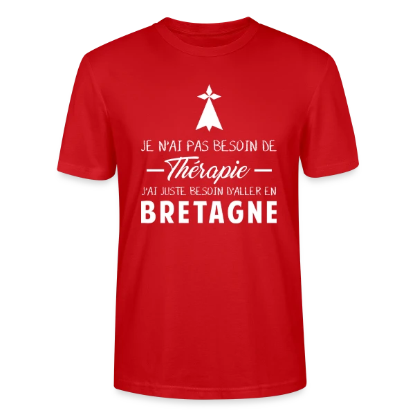 Maquette de T-shirt bio CRAFTER Stanley Stella Unisexe « Thérapie Bretagne » à personnaliser