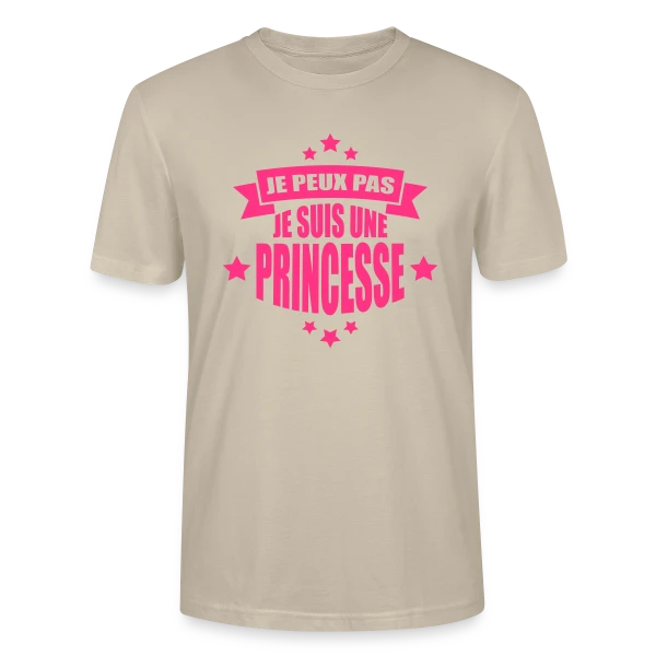 Maquette de T-shirt bio CRAFTER Stanley Stella Unisexe « Désolée, Je Suis Princesse : Humour Royal au Quotidien » à personnaliser