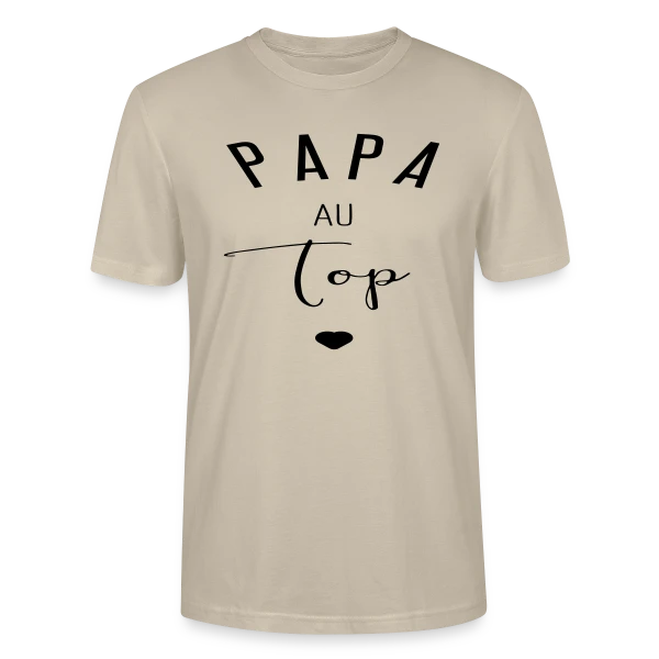 Maquette de T-shirt bio CRAFTER Stanley Stella Unisexe « PAPA AU TOP » à personnaliser