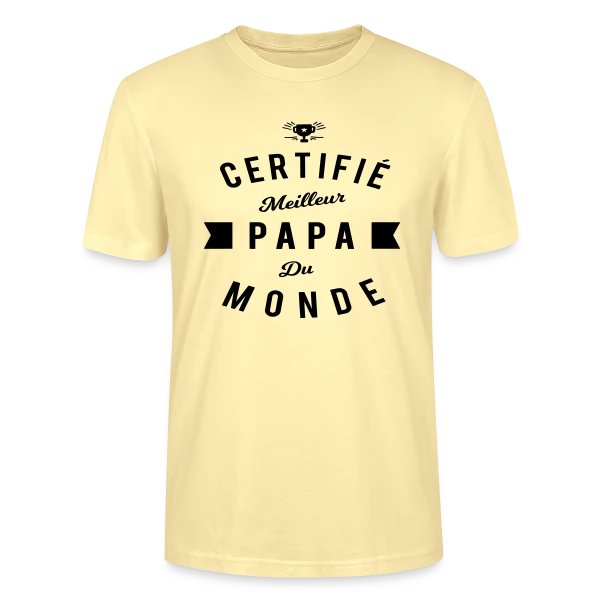 Maquette de T-shirt bio CRAFTER Stanley Stella Unisexe « "Officiellement Meilleur Papa du Monde" » à personnaliser