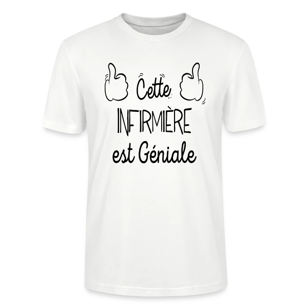 Maquette de T-shirt bio CRAFTER Stanley Stella Unisexe « Infirmière en Or : Le T-shirt des Héroïnes du Quotidien » à personnaliser