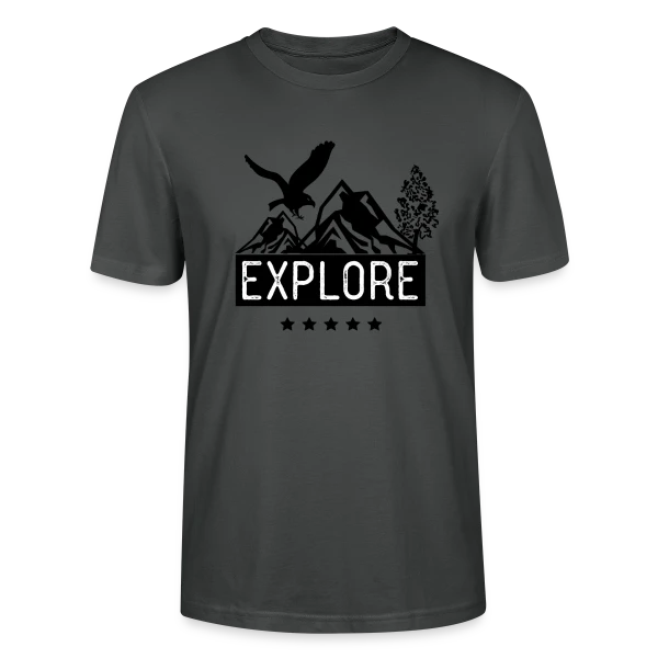 Maquette de T-shirt bio CRAFTER Stanley Stella Unisexe « Aventure Montagne Aigle » à personnaliser