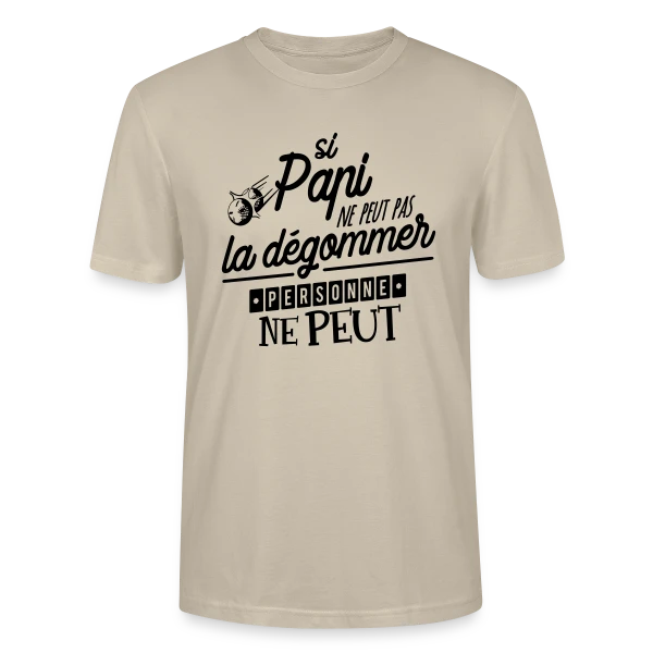 Maquette de T-shirt bio CRAFTER Stanley Stella Unisexe « Papi Champion de Pétanque » à personnaliser