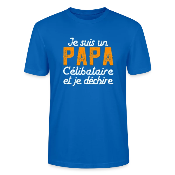 Maquette de T-shirt bio CRAFTER Stanley Stella Unisexe « Je Suis un Papa Célibataire et Je Déchire ! » à personnaliser