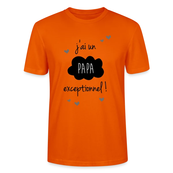 Maquette de T-shirt bio CRAFTER Stanley Stella Unisexe « Mon Papa Exceptionnel - Fierté Filiale » à personnaliser