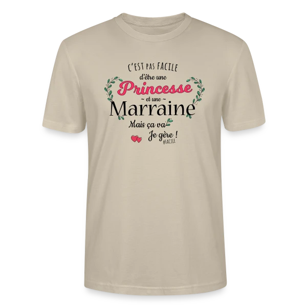 Maquette de T-shirt bio CRAFTER Stanley Stella Unisexe « 'Ma Marraine, Ma Princesse' - Cadeau Affectueux » à personnaliser