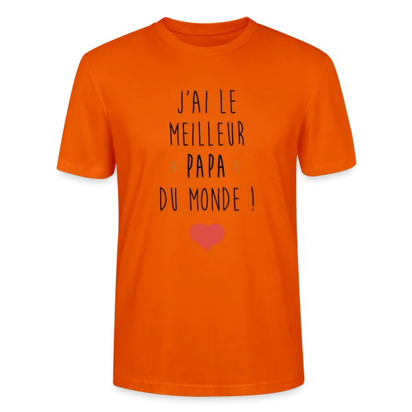 Maquette de T-shirt bio CRAFTER Stanley Stella Unisexe « J'ai le Meilleur Papa du Monde - Déclaration d'Amour » à personnaliser