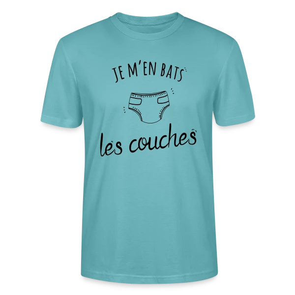 Maquette de T-shirt bio CRAFTER Stanley Stella Unisexe « Humour "Je M'en Bats Les Couches" - Idée Cadeau Drôle » à personnaliser