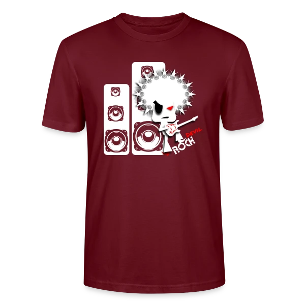 Maquette de T-shirt bio CRAFTER Stanley Stella Unisexe « Devil Rock : L'Esprit Rebelle » à personnaliser