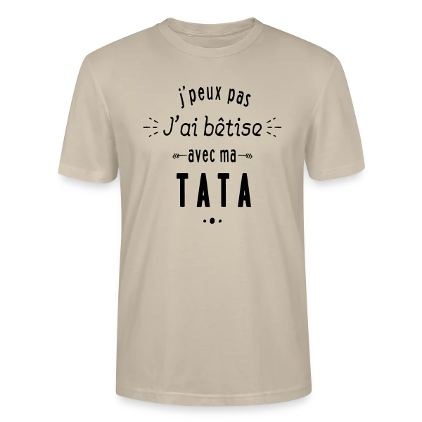 Maquette de T-shirt bio CRAFTER Stanley Stella Unisexe « Bêtises avec ma Tata » à personnaliser