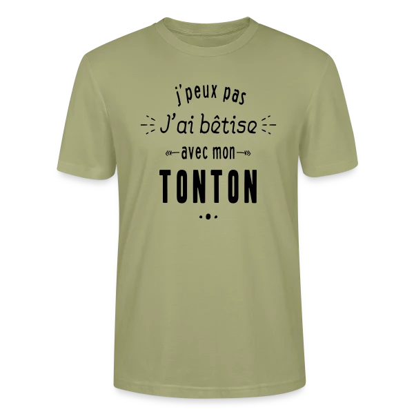 Maquette de T-shirt bio CRAFTER Stanley Stella Unisexe « Complice de Bêtises avec Tonton » à personnaliser