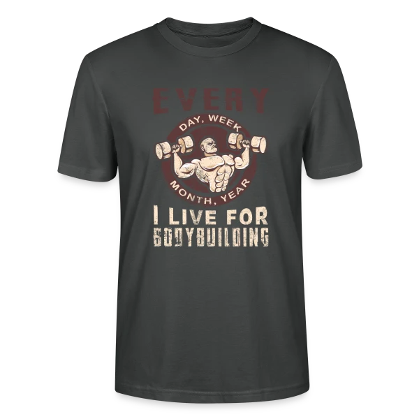 Maquette de T-shirt bio CRAFTER Stanley Stella Unisexe « Bodybuilding: La Passion de la Musculation » à personnaliser