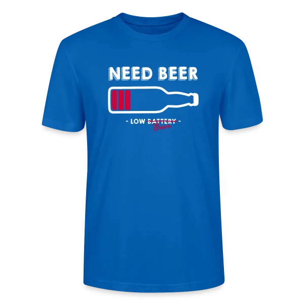 Maquette de T-shirt bio CRAFTER Stanley Stella Unisexe « Humoristique : Need Beer, Besoin d'une Bière » à personnaliser
