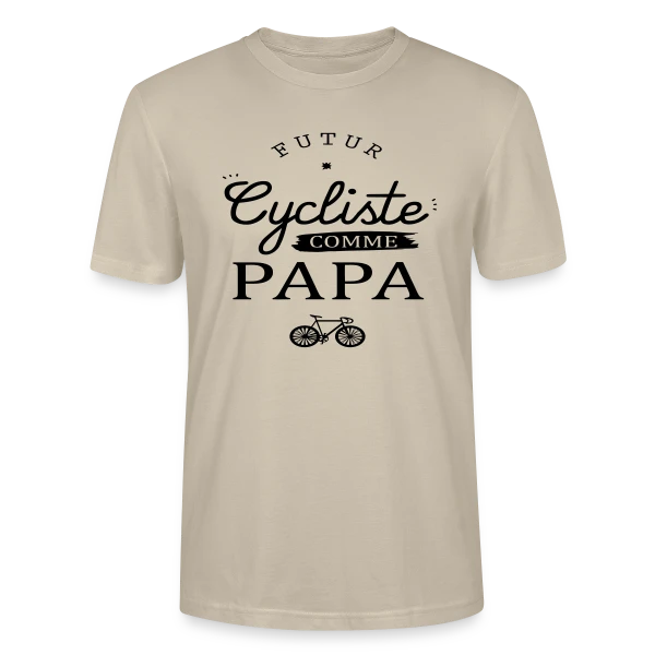 Maquette de T-shirt bio CRAFTER Stanley Stella Unisexe « Futur Cycliste comme Papa : Ma Passion sur Deux Roues » à personnaliser