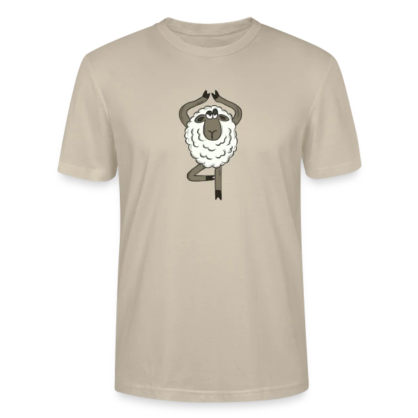 Maquette de T-shirt bio CRAFTER Stanley Stella Unisexe « Mouton Yoga Zen » à personnaliser