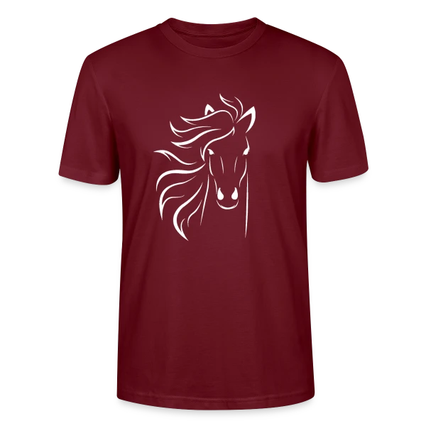 Maquette de T-shirt bio CRAFTER Stanley Stella Unisexe « Silhouette Cheval Élégante » à personnaliser