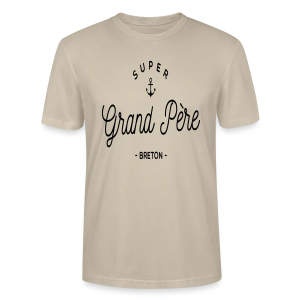 Maquette de T-shirt bio CRAFTER Stanley Stella Unisexe « 'Super Grand-Père Breton' - Fierté Familiale et Régionale » à personnaliser
