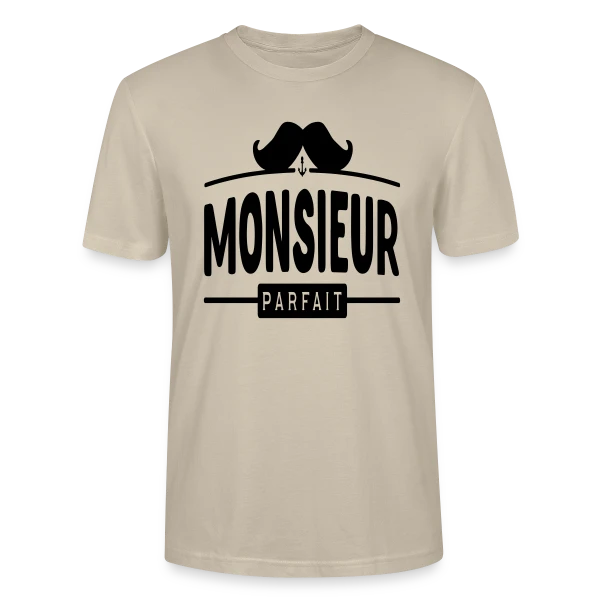 Maquette de T-shirt bio CRAFTER Stanley Stella Unisexe « Monsieur Parfait : La perfection incarnée » à personnaliser