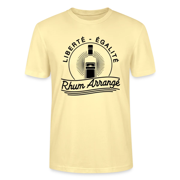 Maquette de T-shirt bio CRAFTER Stanley Stella Unisexe « Liberté, Égalité, Rhum Arrangé : Le T-Shirt Fun » à personnaliser