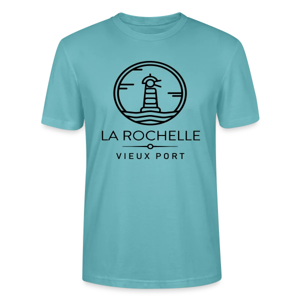 Maquette de T-shirt bio CRAFTER Stanley Stella Unisexe « L'Élégance du Vieux Port de La Rochelle » à personnaliser
