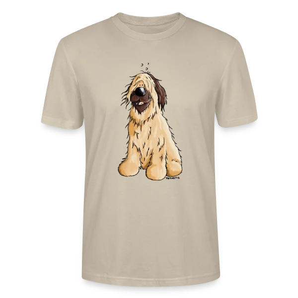 Maquette de T-shirt bio CRAFTER Stanley Stella Unisexe « Briard Chien de Berger - Style Cartoon » à personnaliser