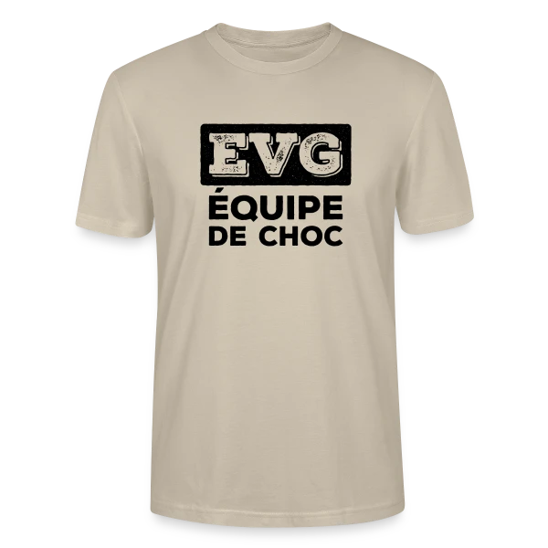 Maquette de T-shirt bio CRAFTER Stanley Stella Unisexe « EVG L'Équipe de Choc : Ambiance Explosive ! » à personnaliser