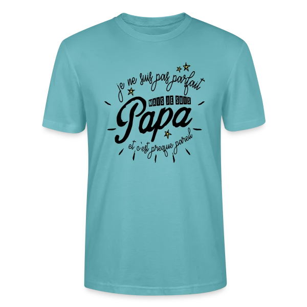 Maquette de T-shirt bio CRAFTER Stanley Stella Unisexe « Papa Presque Parfait » à personnaliser