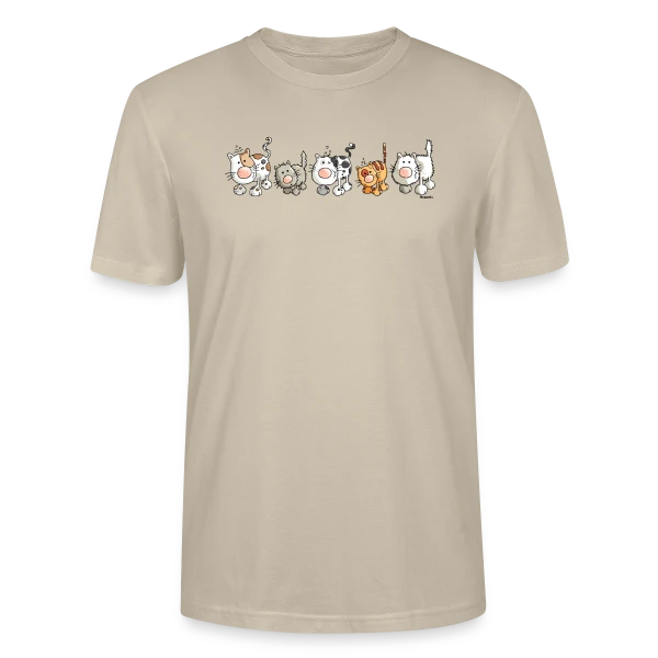 Maquette de T-shirt bio CRAFTER Stanley Stella Unisexe « Chats Amusants - Les Félins Rigolos » à personnaliser