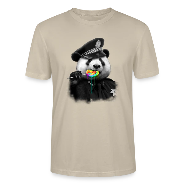 Maquette de T-shirt bio CRAFTER Stanley Stella Unisexe « Panda Gourmand : Sucette Addict » à personnaliser
