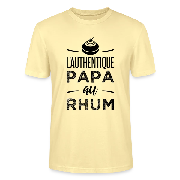 Maquette de T-shirt bio CRAFTER Stanley Stella Unisexe « L'Authentique Papa au Rhum » à personnaliser