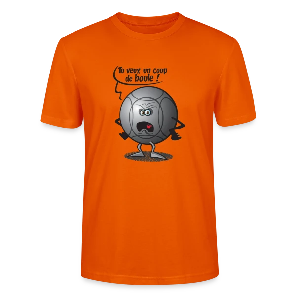 Maquette de T-shirt bio CRAFTER Stanley Stella Unisexe « Le Coup de Boule Gagnant à la Pétanque » à personnaliser