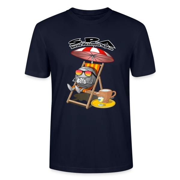 Maquette de T-shirt bio CRAFTER Stanley Stella Unisexe « Trio Gagnant : Sieste, Pétanque, Apéro » à personnaliser