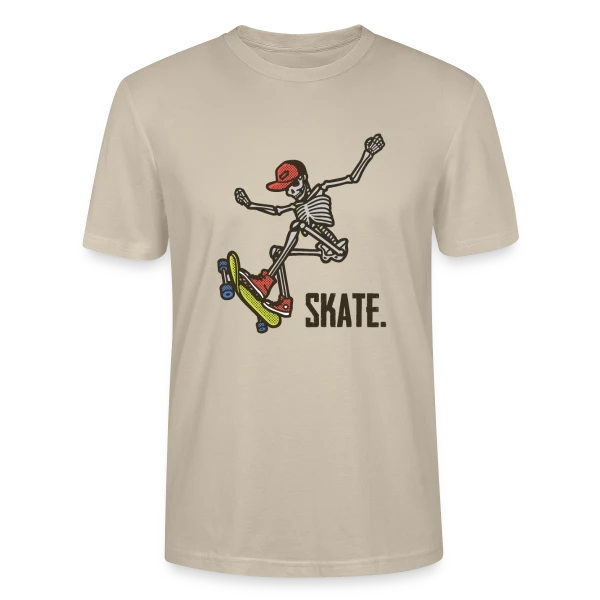 Maquette de T-shirt bio CRAFTER Stanley Stella Unisexe « Skate Squelette Fun » à personnaliser