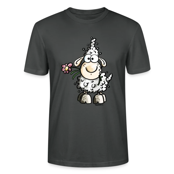 Maquette de T-shirt bio CRAFTER Stanley Stella Unisexe « Adorable Mouton Gourmand - Fleur et Humour » à personnaliser