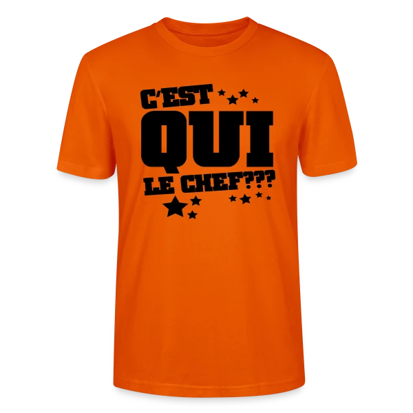 Maquette de T-shirt bio CRAFTER Stanley Stella Unisexe « Le Chef, C'est Moi ! Humour et Autorité » à personnaliser