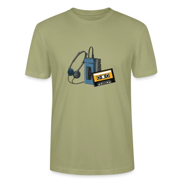 Maquette de T-shirt bio CRAFTER Stanley Stella Unisexe « Walkman Rétro Cassette » à personnaliser