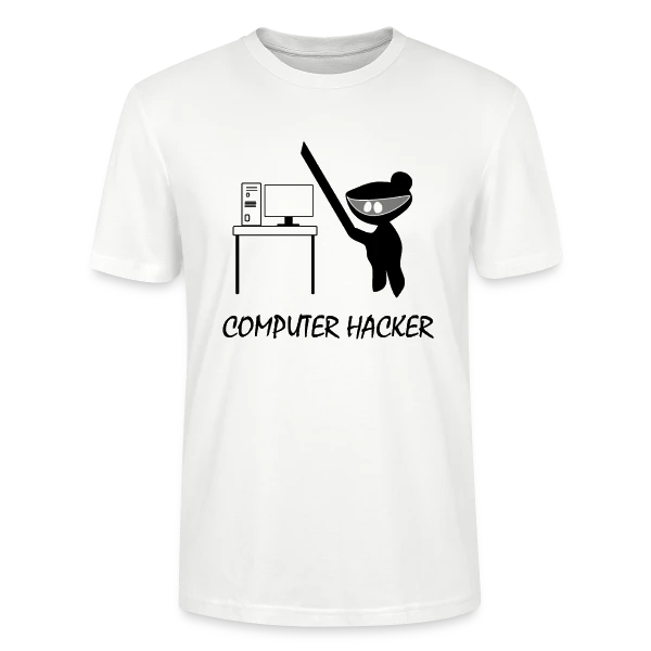 Maquette de T-shirt bio CRAFTER Stanley Stella Unisexe « Codeur Ninja | Humour Hacker » à personnaliser