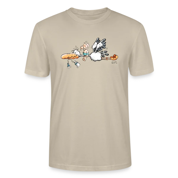 Maquette de T-shirt bio CRAFTER Stanley Stella Unisexe « La Cigogne Apporte le Bonheur Bébé » à personnaliser