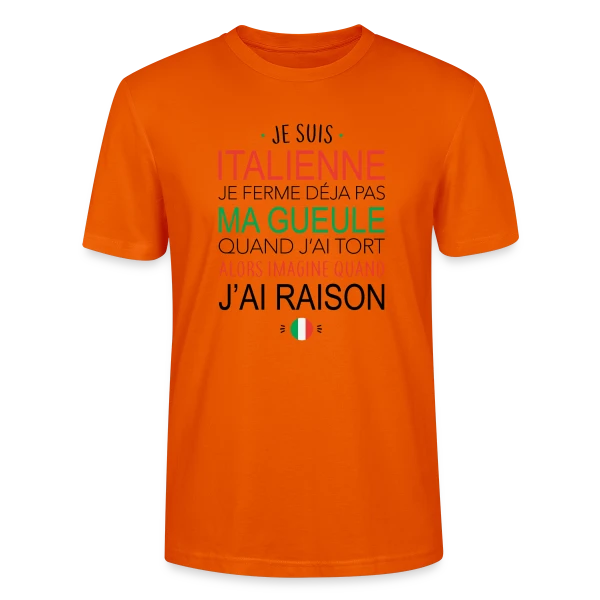 Maquette de T-shirt bio CRAFTER Stanley Stella Unisexe « "Italienne : Ma Voix, Ma Loi" » à personnaliser