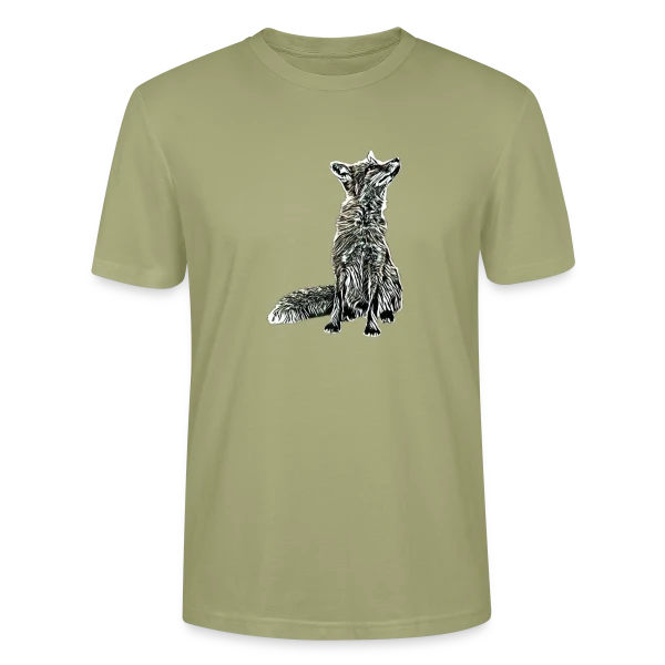Maquette de T-shirt bio CRAFTER Stanley Stella Unisexe « Renard Réaliste Élégant » à personnaliser
