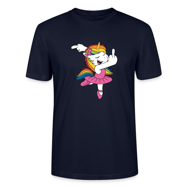 Maquette de T-shirt bio CRAFTER Stanley Stella Unisexe « Licorne Rebelle Danseuse » à personnaliser
