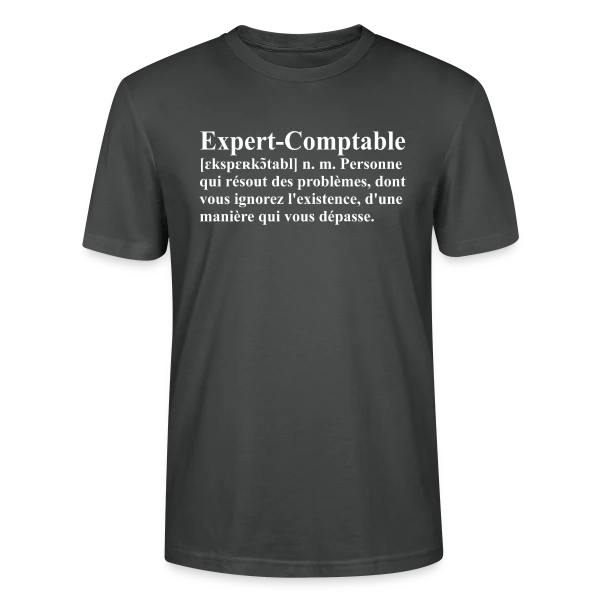 Maquette de T-shirt bio CRAFTER Stanley Stella Unisexe « Définition de l'Expert-Comptable | T-Shirt Humour Métier » à personnaliser