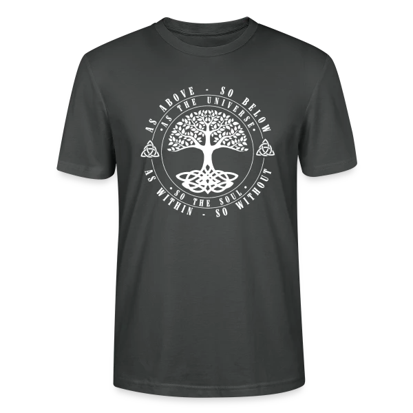 Maquette de T-shirt bio CRAFTER Stanley Stella Unisexe « Arbre de Vie Celtique : Vie et Mort » à personnaliser