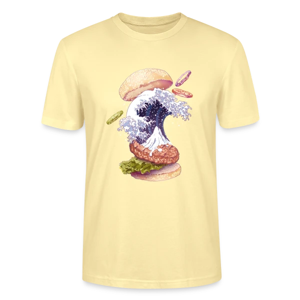 Maquette de T-shirt bio CRAFTER Stanley Stella Unisexe « La Vague Gourmande de Kanagawa » à personnaliser