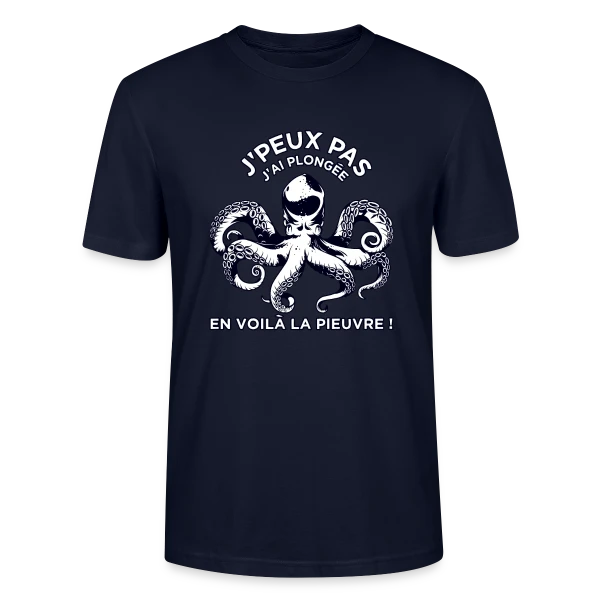 Maquette de T-shirt bio CRAFTER Stanley Stella Unisexe « J'peux pas J'ai Plongée ! | T-Shirt Passion Sous-Marine » à personnaliser
