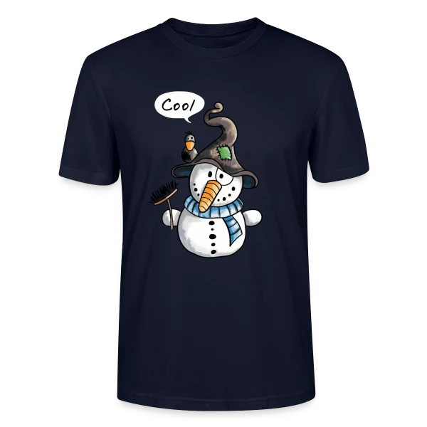 Maquette de T-shirt bio CRAFTER Stanley Stella Unisexe « Bonhomme de Neige Rigolo - Hiver Enchanté » à personnaliser