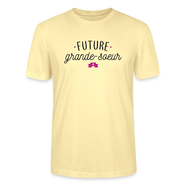 Maquette de T-shirt bio CRAFTER Stanley Stella Unisexe « Future Grande Sœur : Annonce Originale & Cadeau Mignon » à personnaliser