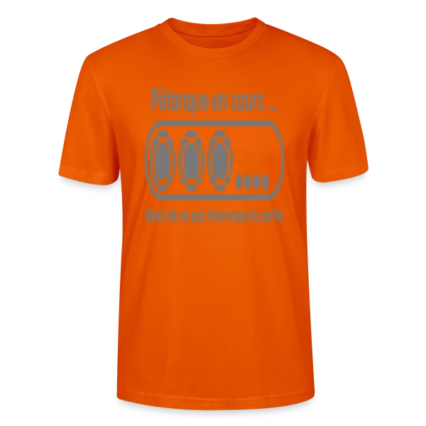 Maquette de T-shirt bio CRAFTER Stanley Stella Unisexe « Pétanque en Cours : Ne Dérangez Pas ! » à personnaliser